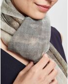 Écharpe 100% Laine Un cepage/beige - 60x190 cm