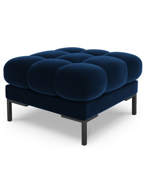 Pouf velours bali bleu roi - 60x60x41 cm