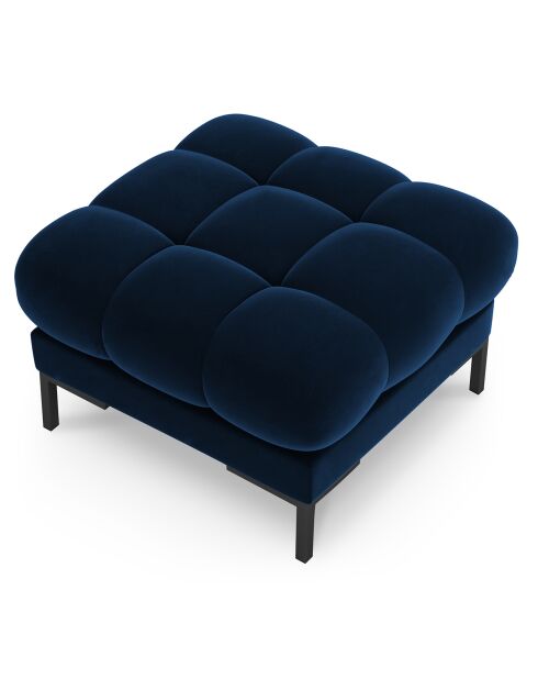 Pouf velours bali bleu roi - 60x60x41 cm