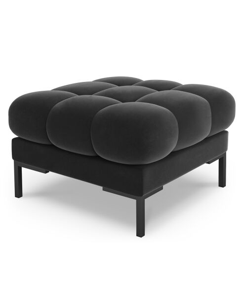 Pouf velours bali gris foncé - 60x60x41 cm