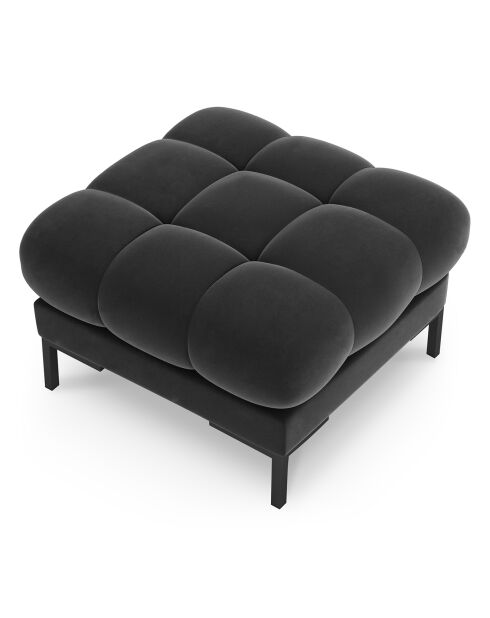 Pouf velours bali gris foncé - 60x60x41 cm