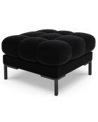 Pouf velours bali noir - 60x60x41 cm