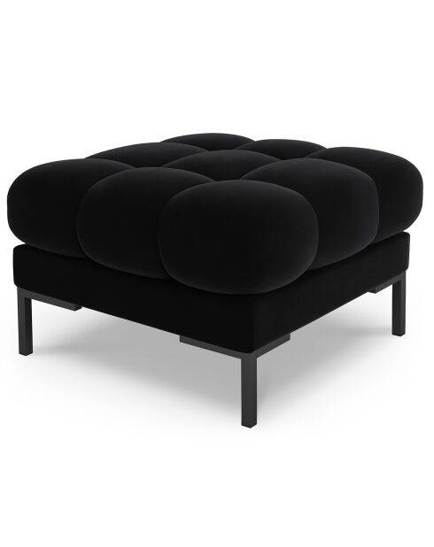 Pouf velours bali noir - 60x60x41 cm