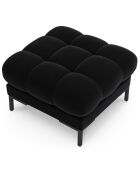 Pouf velours bali noir - 60x60x41 cm