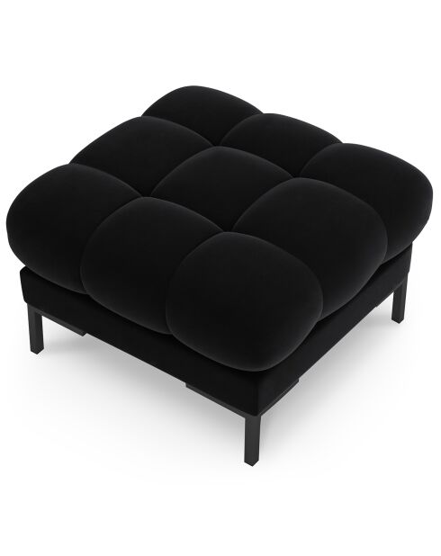 Pouf velours bali noir - 60x60x41 cm