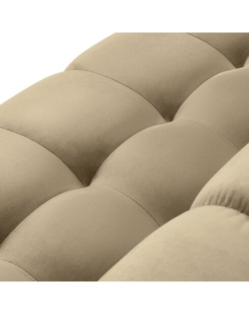 Canapé panoramique velvet bali 7 places beige - 383x185x75 cm