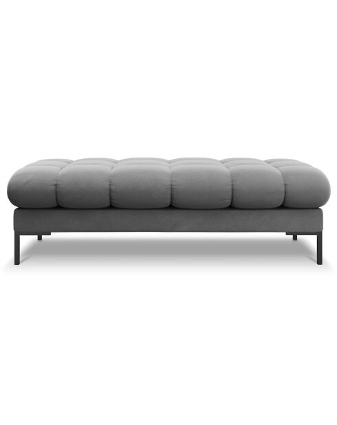 Banc velours bali 2 places gris clair - 62x133x41 cm