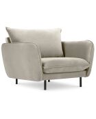 Fauteuil en Velours Vienna beige - 95x92x95 cm