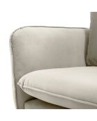 Fauteuil en Velours Vienna beige - 95x92x95 cm