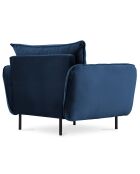 Fauteuil en Velours Vienna bleu roi - 95x92x95 cm