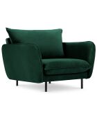 Fauteuil en Velours Vienna vert bouteille - 95x92x95 cm