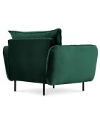 Fauteuil en Velours Vienna vert bouteille - 95x92x95 cm