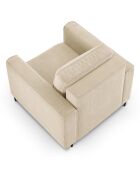 Fauteuil velours côtelé fano beige - 98x97x88 cm