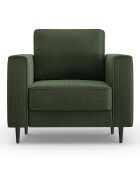 Fauteuil velours côtelé fano vert bouteille - 98x97x88 cm