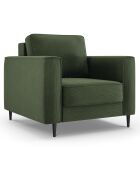 Fauteuil velours côtelé fano vert bouteille - 98x97x88 cm