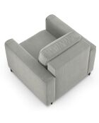 Fauteuil velours côtelé fano gris clair - 98x97x88 cm