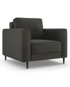 Fauteuil velours côtelé fano noir - 98x97x88 cm