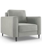 Fauteuil velours côtelé fano gris clair - 98x97x88 cm