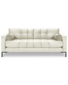 Canapé velours bali 2 places beige clair - 152x92x75 cm