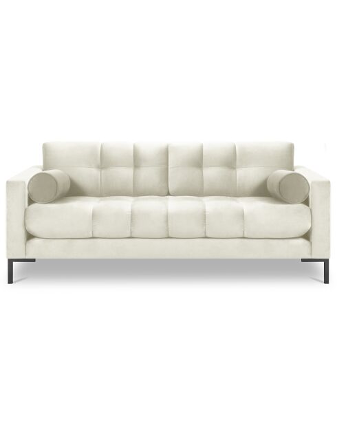 Canapé velours bali 2 places beige clair - 152x92x75 cm