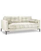 Canapé velours bali 2 places beige clair - 152x92x75 cm