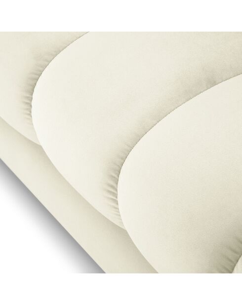 Canapé velours bali 2 places beige clair - 152x92x75 cm