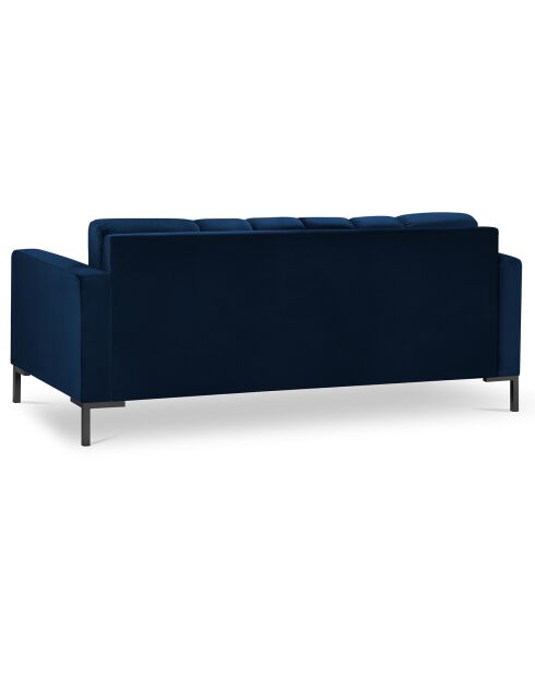 Canapé velours bali 2 places bleu roi - 152x92x75 cm
