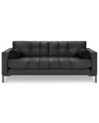 Canapé velours bali 2 places gris foncé - 152x92x75 cm