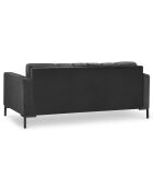 Canapé velours bali 2 places gris foncé - 152x92x75 cm