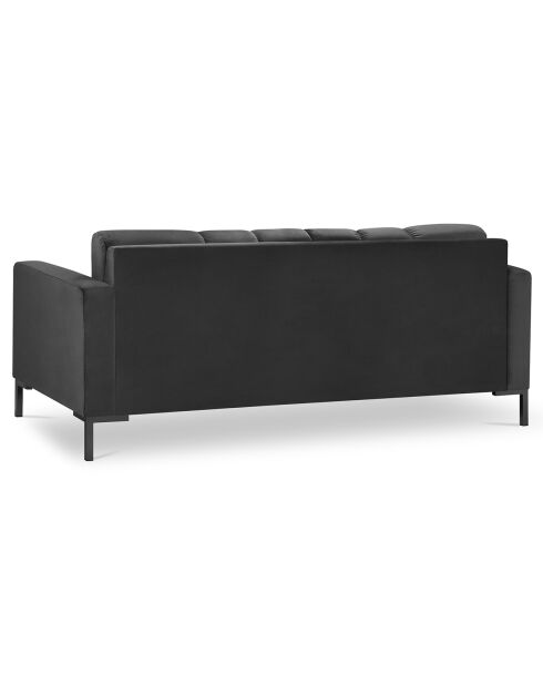 Canapé velours bali 2 places gris foncé - 152x92x75 cm