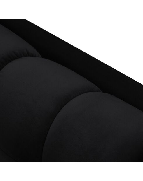 Canapé velours bali 2 places noir - 152x92x75 cm