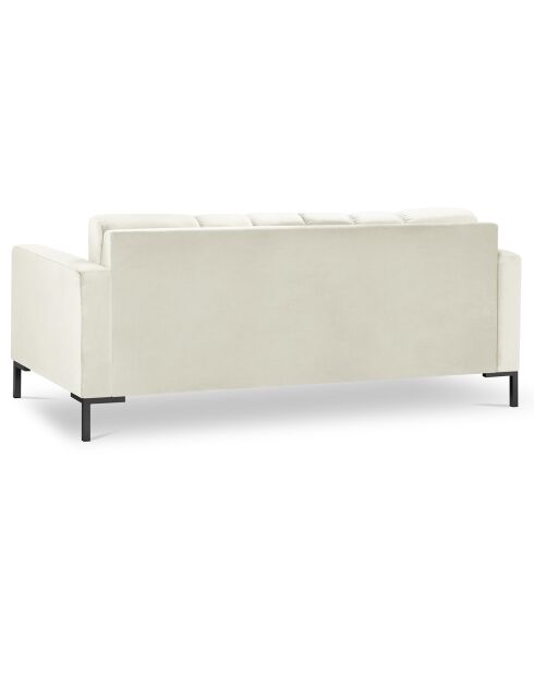 Canapé velours bali 3 places beige clair - 177x92x75 cm