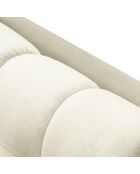 Canapé velours bali 3 places beige clair - 177x92x75 cm