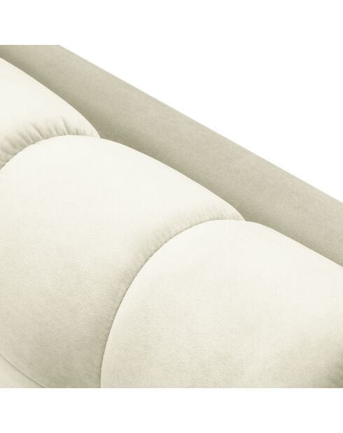 Canapé velours bali 3 places beige clair - 177x92x75 cm