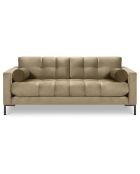 Canapé velours bali 3 places beige - 177x92x75 cm