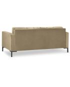 Canapé velours bali 3 places beige - 177x92x75 cm