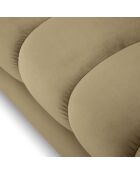 Canapé velours bali 3 places beige - 177x92x75 cm