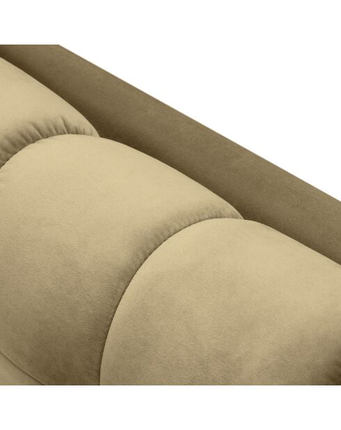 Canapé velours bali 3 places beige - 177x92x75 cm