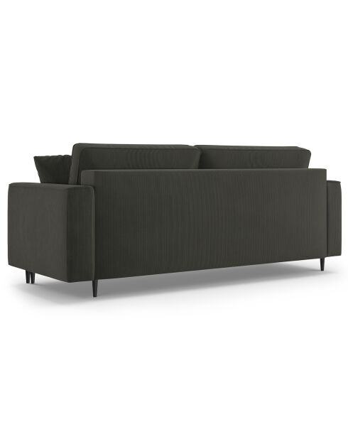 Canapé convertible avec coffre fano 3 places noir - 233x102x89 cm