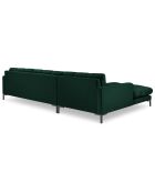 Canapé d'angle gauche velours bali 5 places vert bouteille - 293x185x75 cm