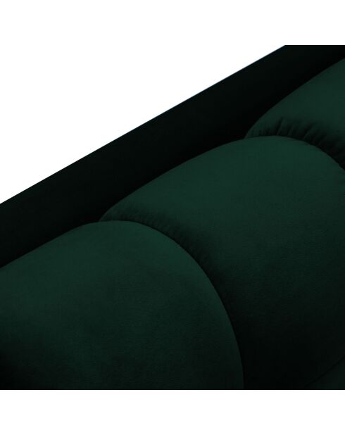 Canapé d'angle gauche velours bali 5 places vert bouteille - 293x185x75 cm