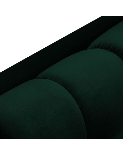Canapé d'angle gauche velours bali 5 places vert bouteille - 293x185x75 cm