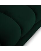 Canapé d'angle gauche velours bali 5 places vert bouteille - 293x185x75 cm