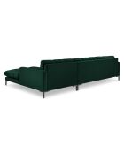 Canapé d'angle droit velours bali 5 places vert bouteille - 293x185x75 cm