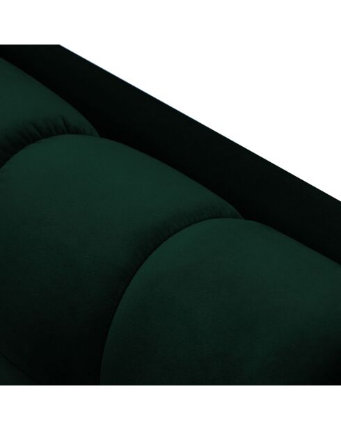 Canapé d'angle droit velours bali 5 places vert bouteille - 293x185x75 cm