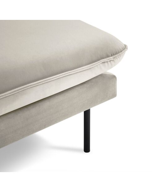 Canapé d'angle gauche velours vienna 5 places beige - 255x170x95 cm