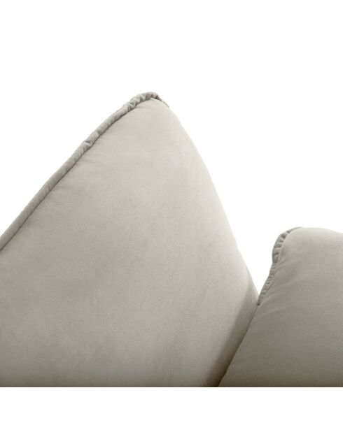 Canapé d'angle gauche velours vienna 5 places beige - 255x170x95 cm