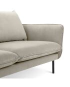 Canapé d'angle gauche velours vienna 5 places beige - 255x170x95 cm