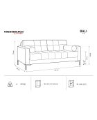 Canapé velours bali 2 places beige clair - 152x92x75 cm