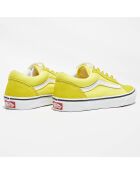 Sneakers en Velours de Cuir & Textile Old Skool jaune/blanc
